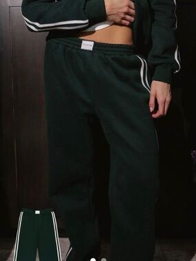 Parke Dark Green boxer Sweatpants with White Stripes sold out authentic